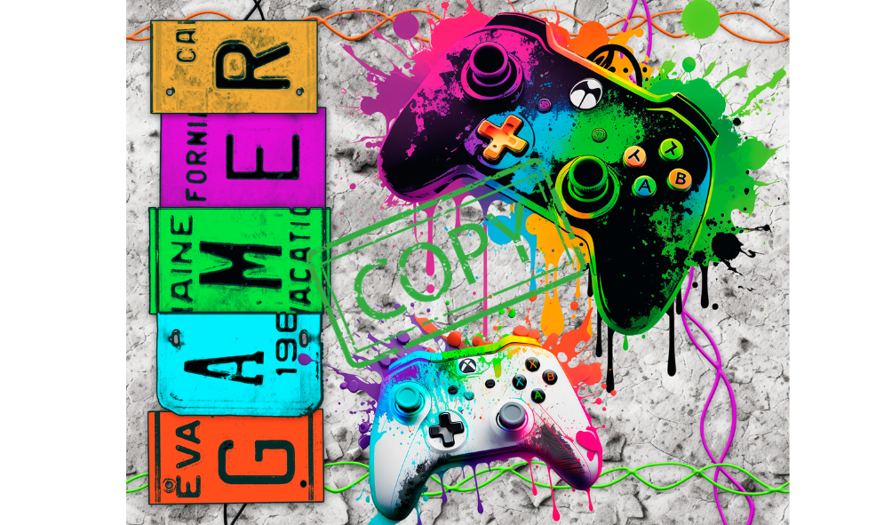 Gamer color splatter