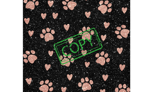 Paw print pink and black